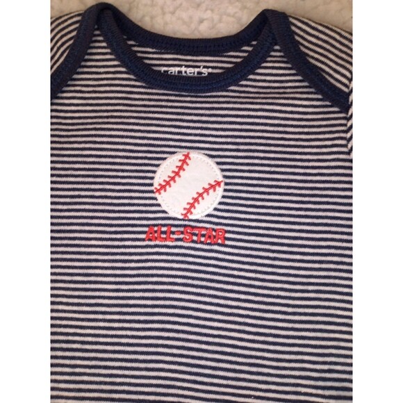 Carter’s Baby Boy Bodysuits 3M Lot of 2 – Cute Sayings & Stripes - Picture 4 of 10